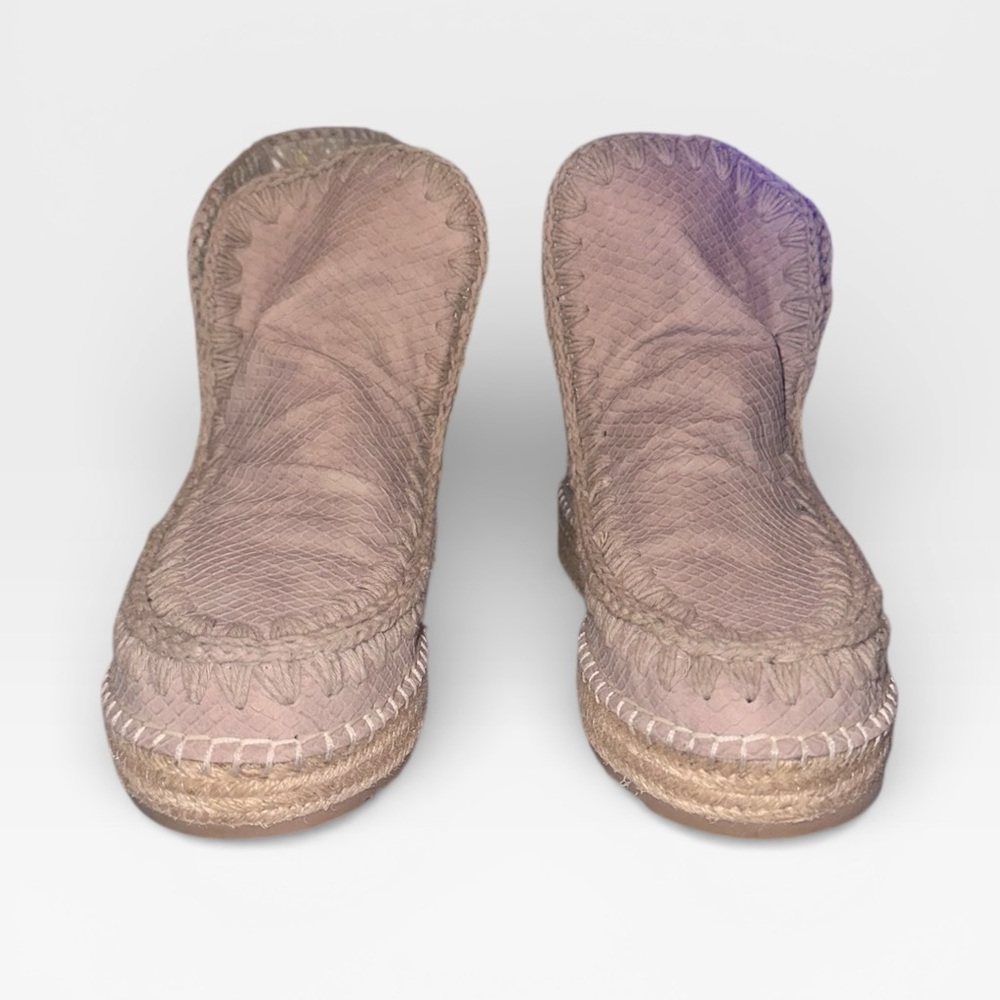 Mou Eskimo 18 Jute Boots in Taupe Espadrille Shoes